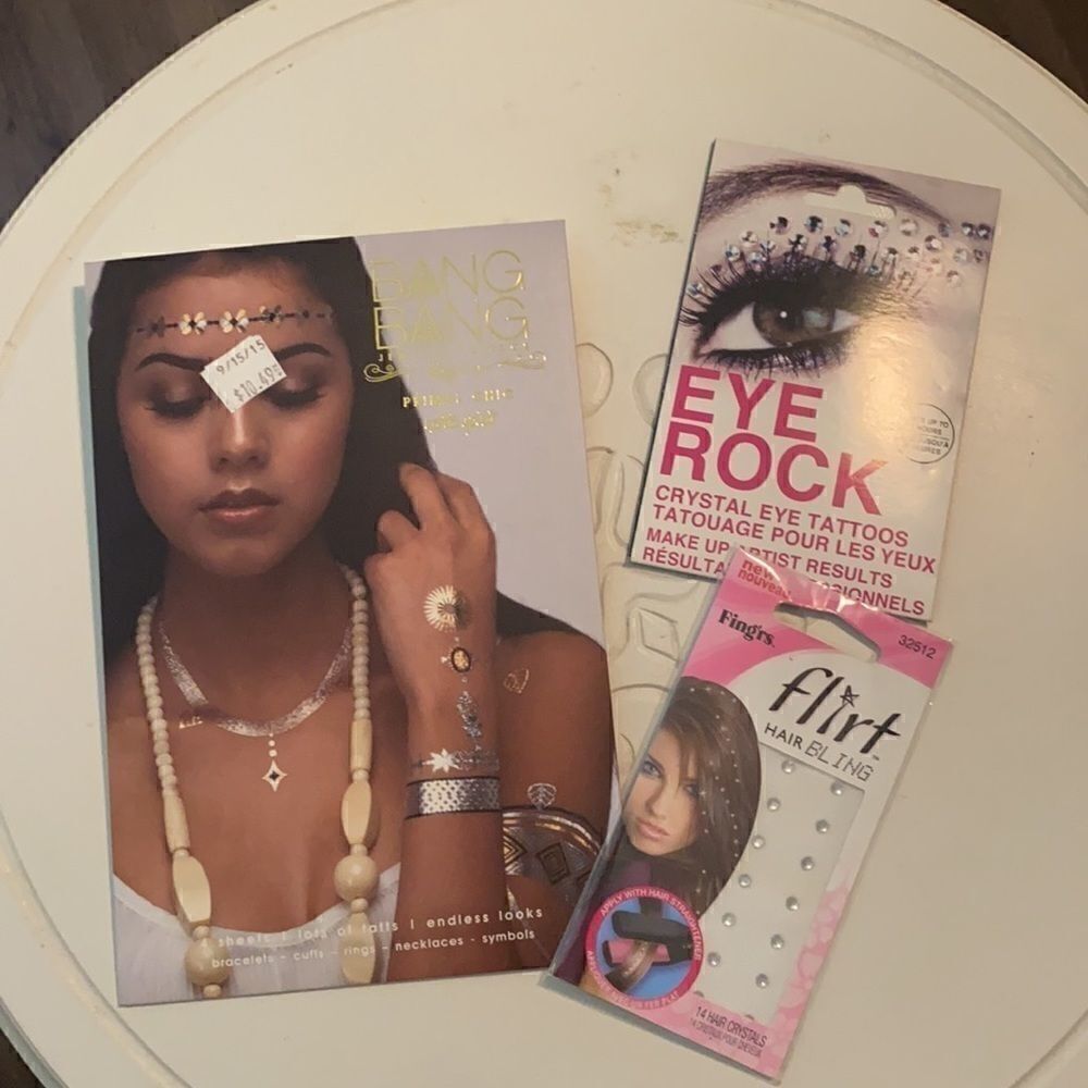 Jewelry tattoos/Crystal eye tattoos/Hair crystals. Bundle.